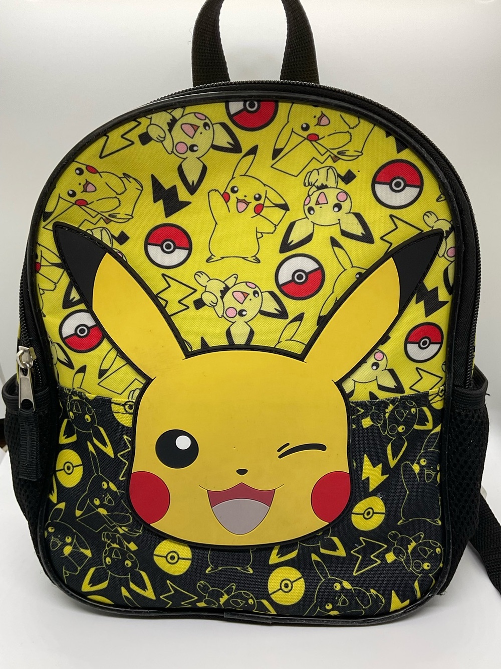 Pikachu Pichu & Pokeball Yellow/Black Backpack Bioworld Pokemon Back Pockets